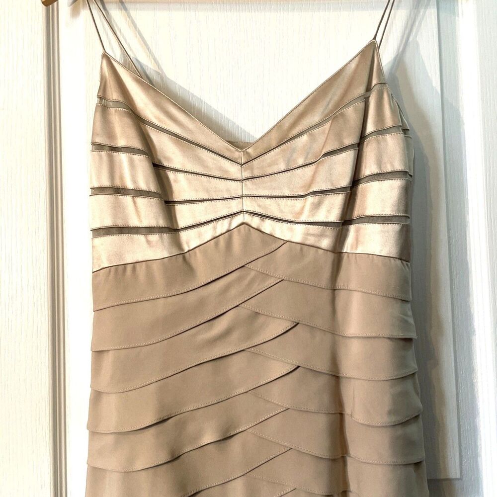 Chetta B Gold  And Taupe Cocktail Dress Sz 10